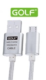 Golf Кабель зарядного устройства Micro USB (1 метр) silver LED